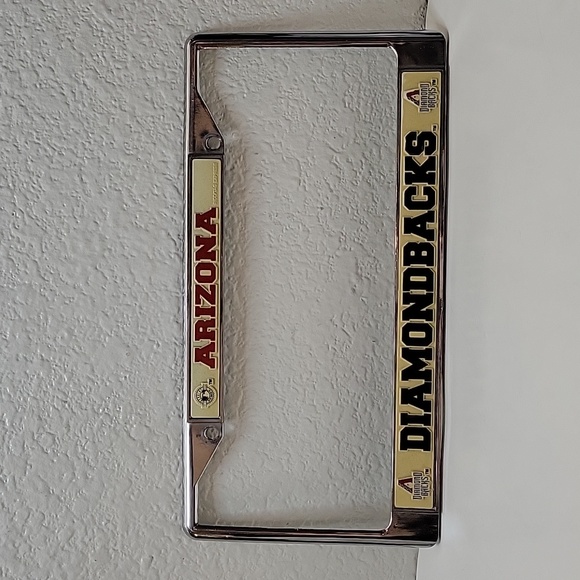 VTG Arizona Diamondbacks Chrome License Plate Frame Genuine Merchandise - Picture 2 of 12